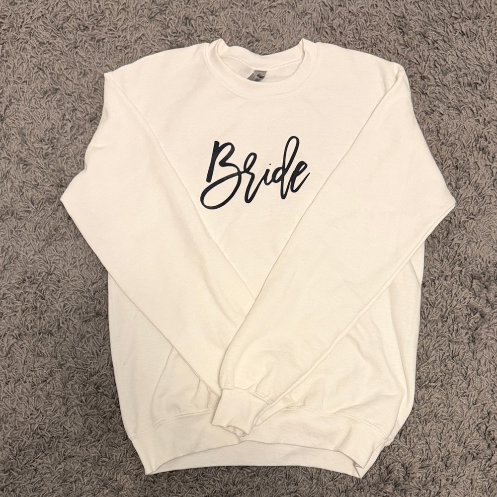 Gildan White Bride Crew Neck Sweater